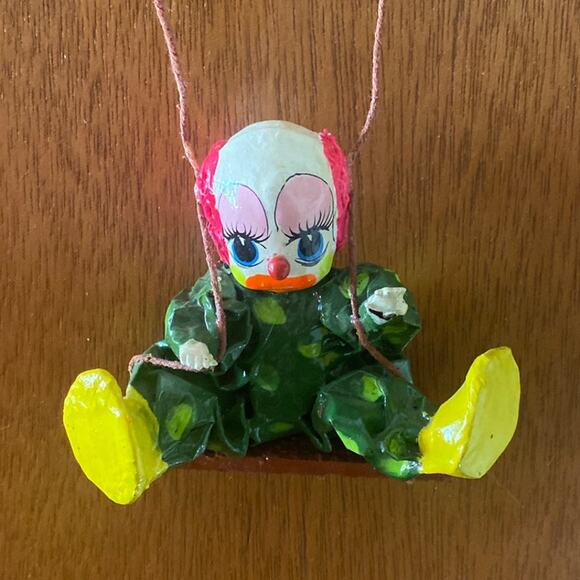 Vintage Paper Mache Swinging Hanging Clown Dolls Circus 3 Mexican Folk Art Fair - Picture 5 of 12